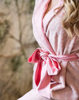 Pink Mid Length Bamboo Terry Robe for Women