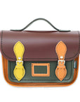 Leather Midi Satchel - Autumnal Kaleidoscope