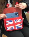 Union Jack Midi Satchel - Pillar Box Red