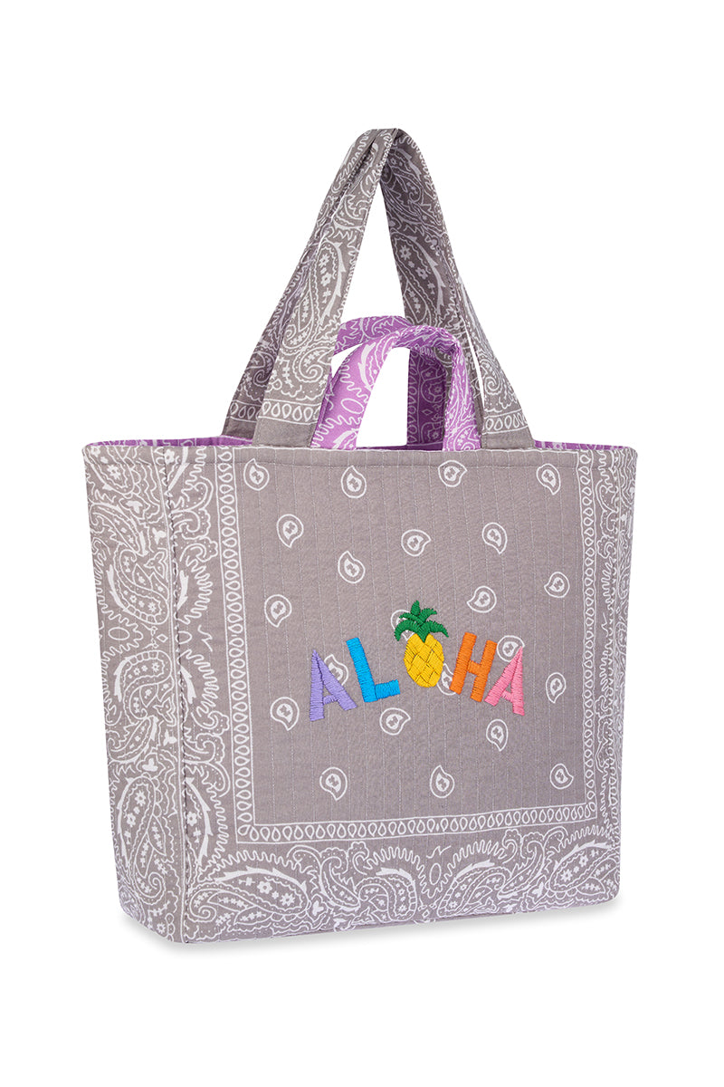 LEO Quilted Maxi Tote Çanta - ALOHA