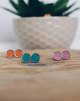 Mini cork stud earrings