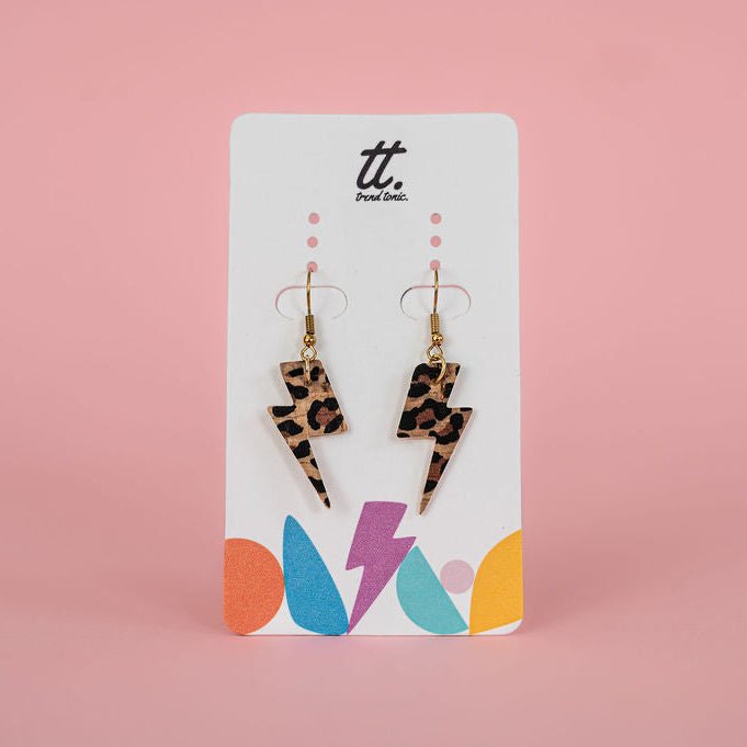 Mini silver glitter lightning bolt earrings