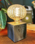 Mini oak cube lamp