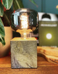 Mini oak cube lamp