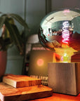 Mini oak cube lamp
