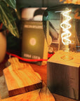 Mini oak cube lamp