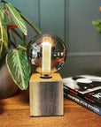 Mini oak cube lamp