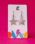 Mini silver star earrings
