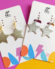 Mini silver star earrings