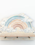 Mini Wall Shelf with Blue Rainbow Design