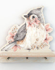 Mini Wall Shelf with Bird Motif