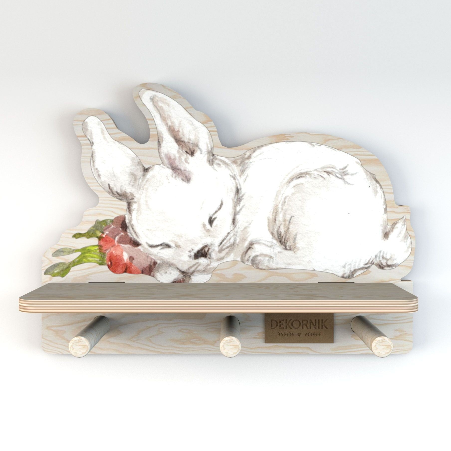 Mini Wall Shelf with Rabbit Design