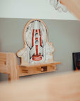 Rocketship Mini Wall Shelf with Dinosaur Design