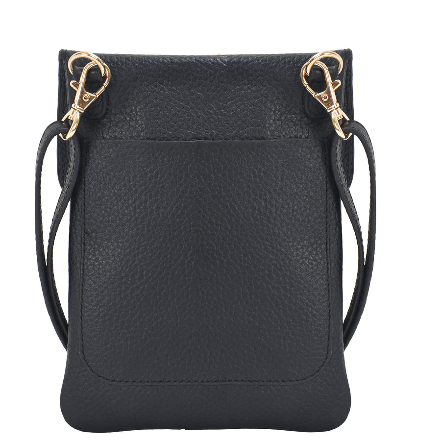 Black Mini Cross Body Leather Bag Brix and Bailey Ethical Brand