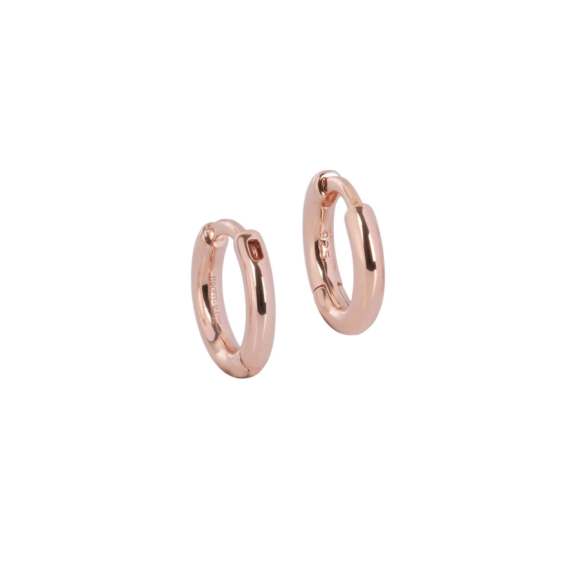 Classic Mini Hoop Earrings Rose Gold and Silver