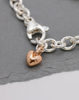 Mini Lifetime Rose Gold Heart Charm Bracelet