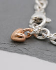 Mini Lifetime Rose Gold Heart Charm Bracelet