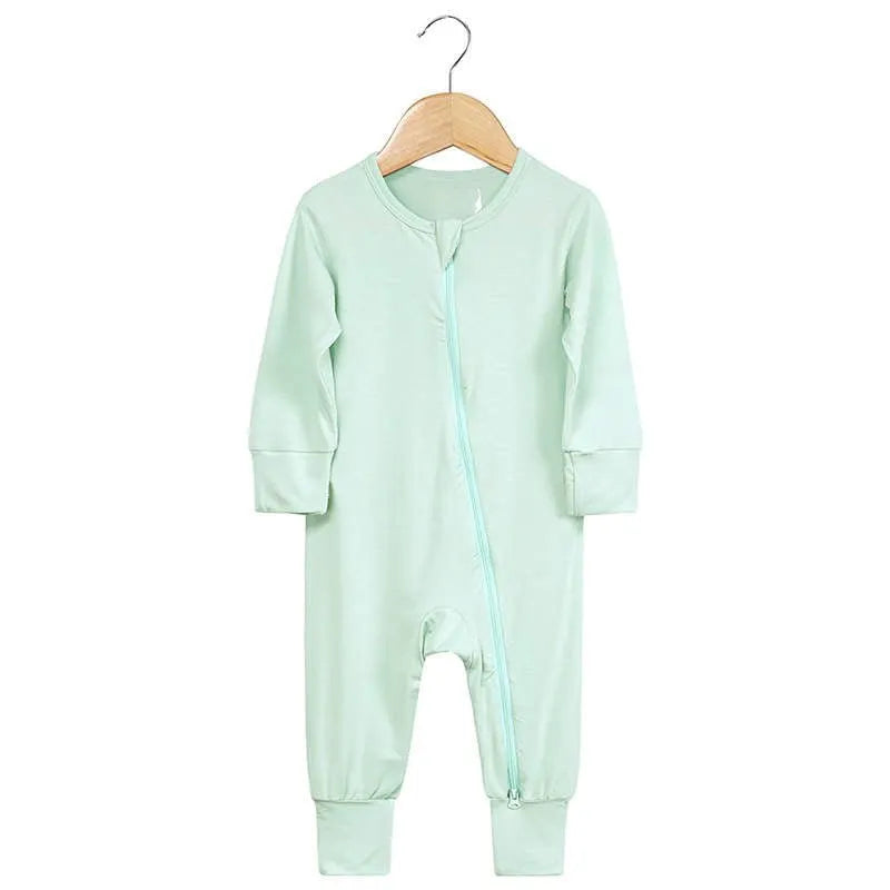 Premium Mint Super Soft 2-Way Zip Sleepsuit for Babies 6-9 Months, Cozy and Comfortable Sleepwear with Easy Diaper Change by Flossie & George at brixbailey.com