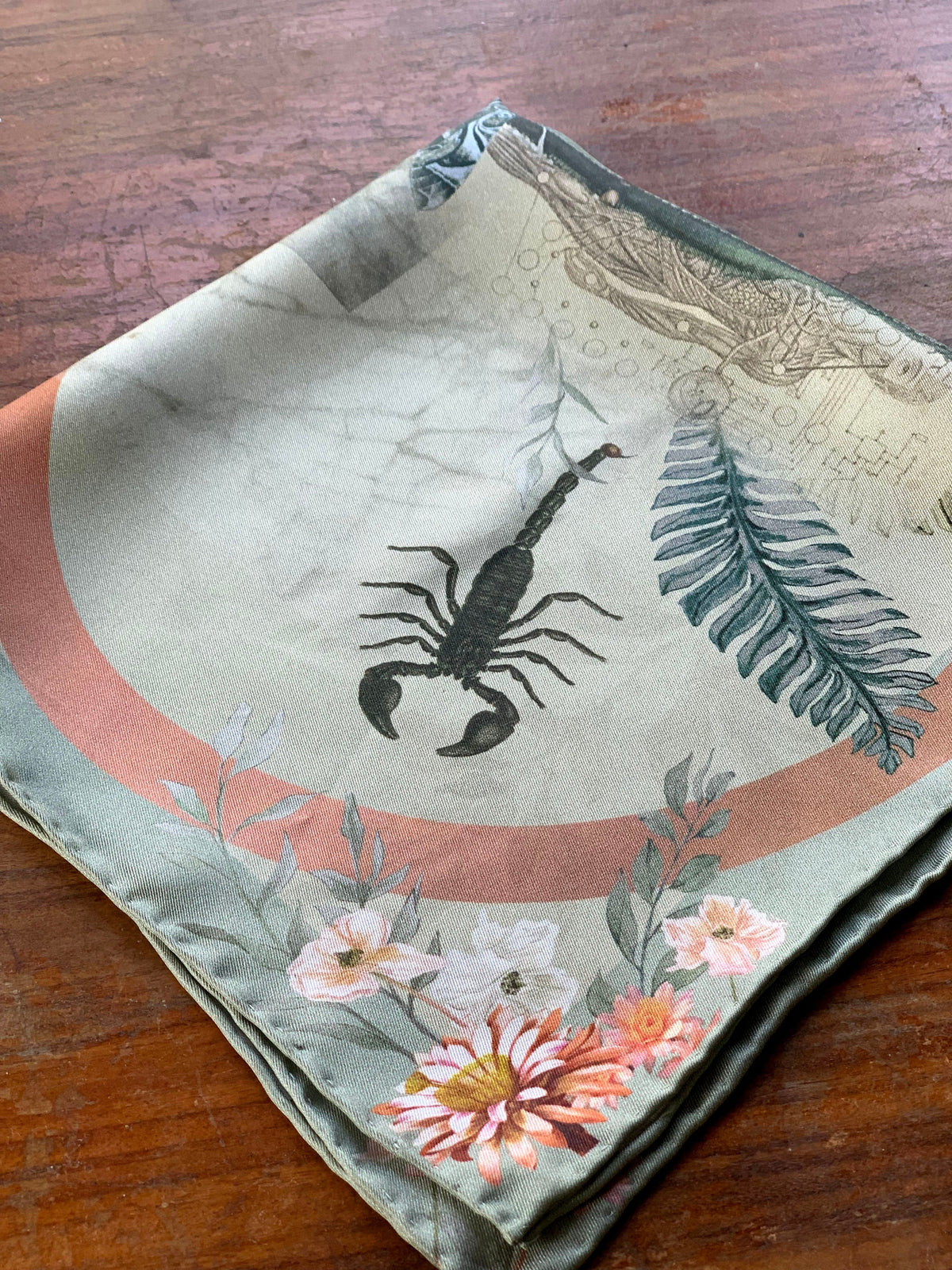 Sage Green Luxury Silk Pocket Square and tie men's Gift set 'Mirage' design inspired by Arizona Desert