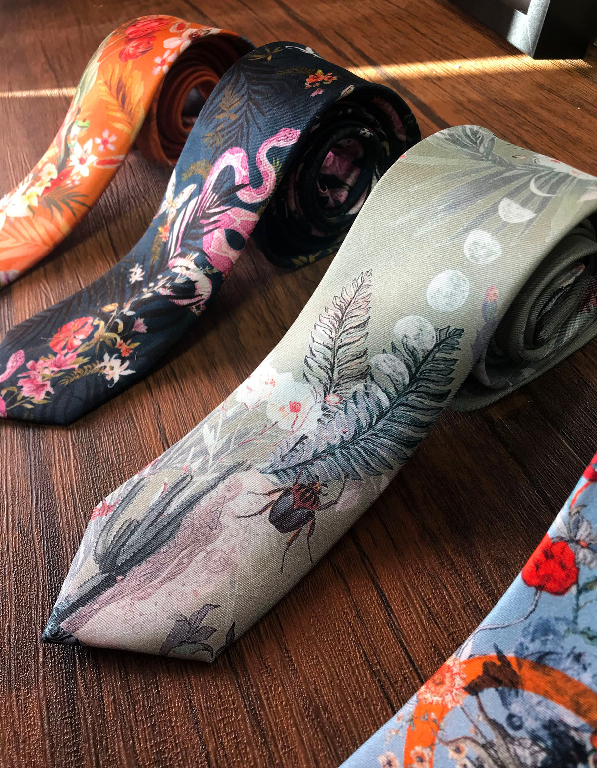 Sage Green Silk Tie, 'Mirage' Men's Luxury Tie in Sage Green