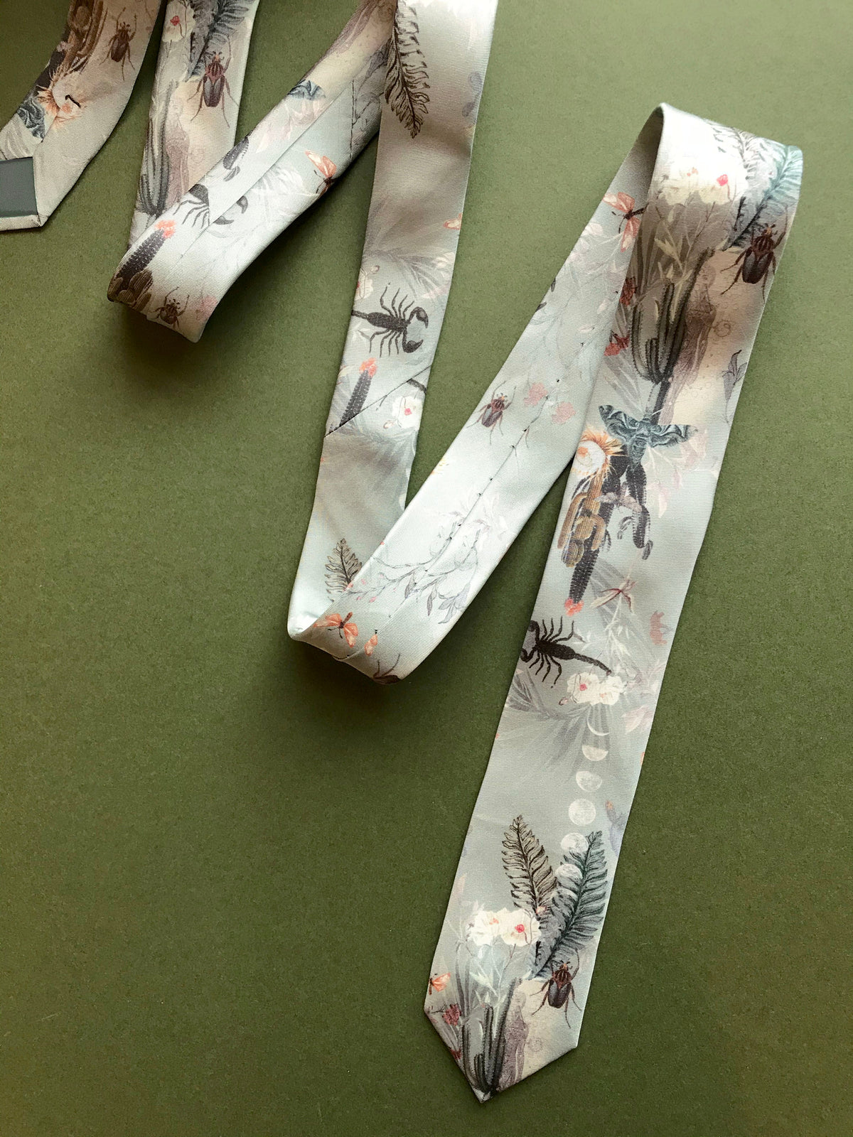 Sage Green Silk Tie, 'Mirage' Men's Luxury Tie in Sage Green