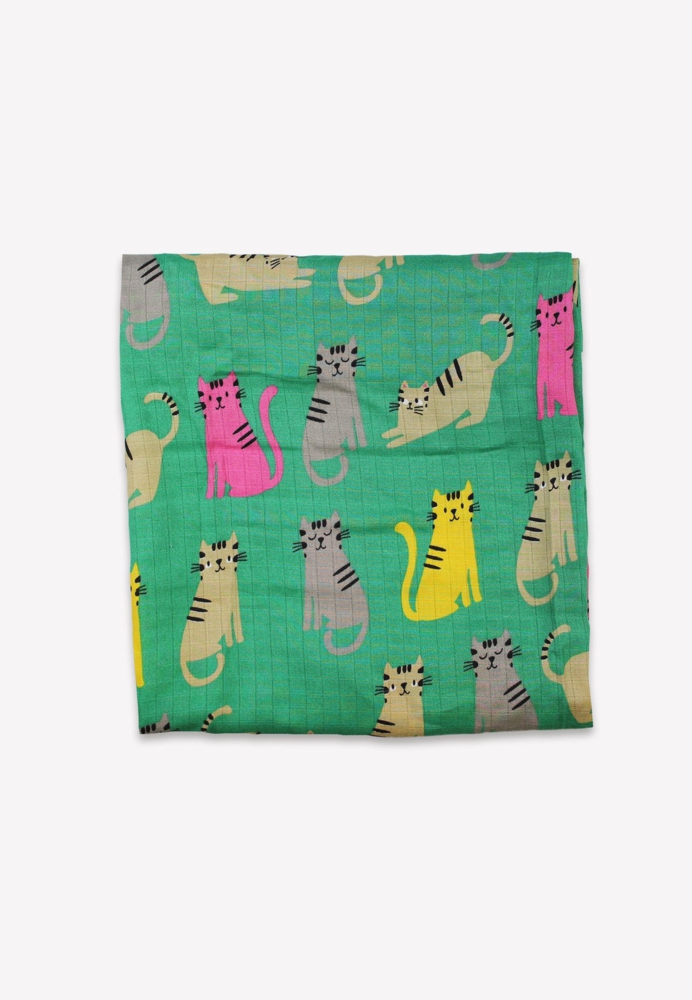 Premium Organic Cotton Muslin Swaddle Blankets 2-Pack with Kitten Print and Stripes - Super Soft, Skin-Friendly, GOTS Certified by Toby Tiger at brixbailey.com