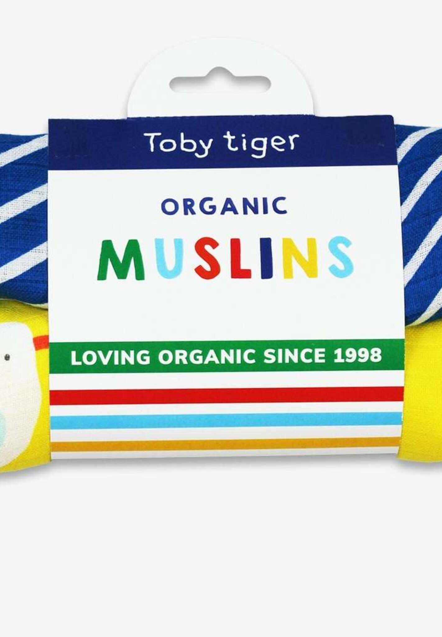 Premium Organic Cotton 2-Pack Muslin Cloths with Seagull Print and Striped Design, Soft and Eco-Friendly for Babies and Home by Toby Tiger at brixbailey.com