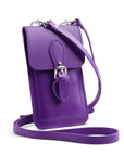 Handmade Leather Mobile Phone Pouch Plus - Purple