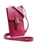 Handmade Leather Mobile Phone Pouch Plus - Magenta