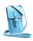 Handmade Leather Mobile Phone Pouch Plus - Pastel Baby Blue