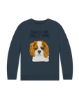Royal Shadows & Snack Time: Eco Kids Sweatshirt with Cavalier Charm
