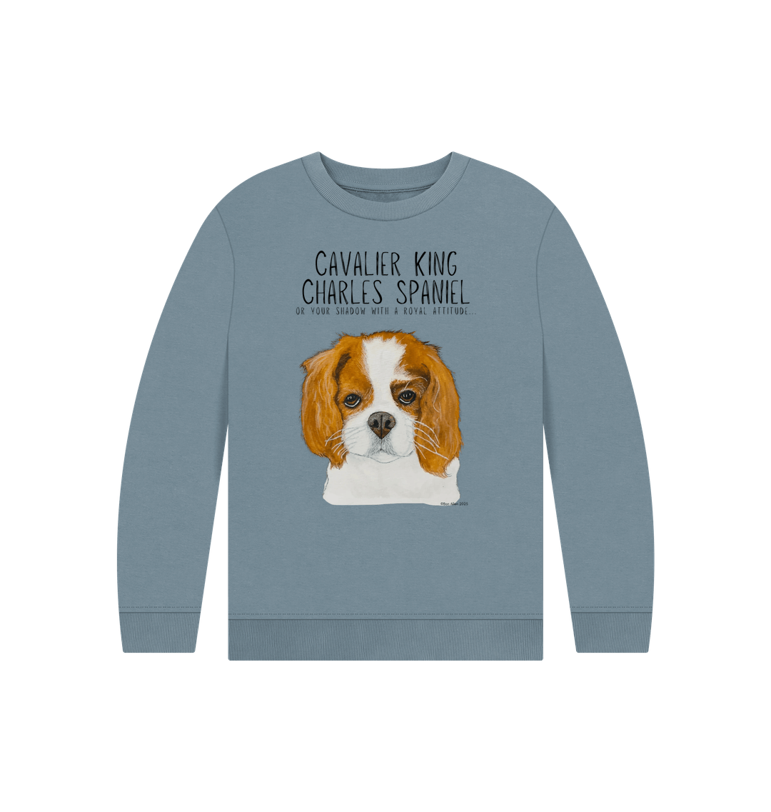 Royal Shadows &amp; Snack Time: Eco Kids Sweatshirt with Cavalier Charm