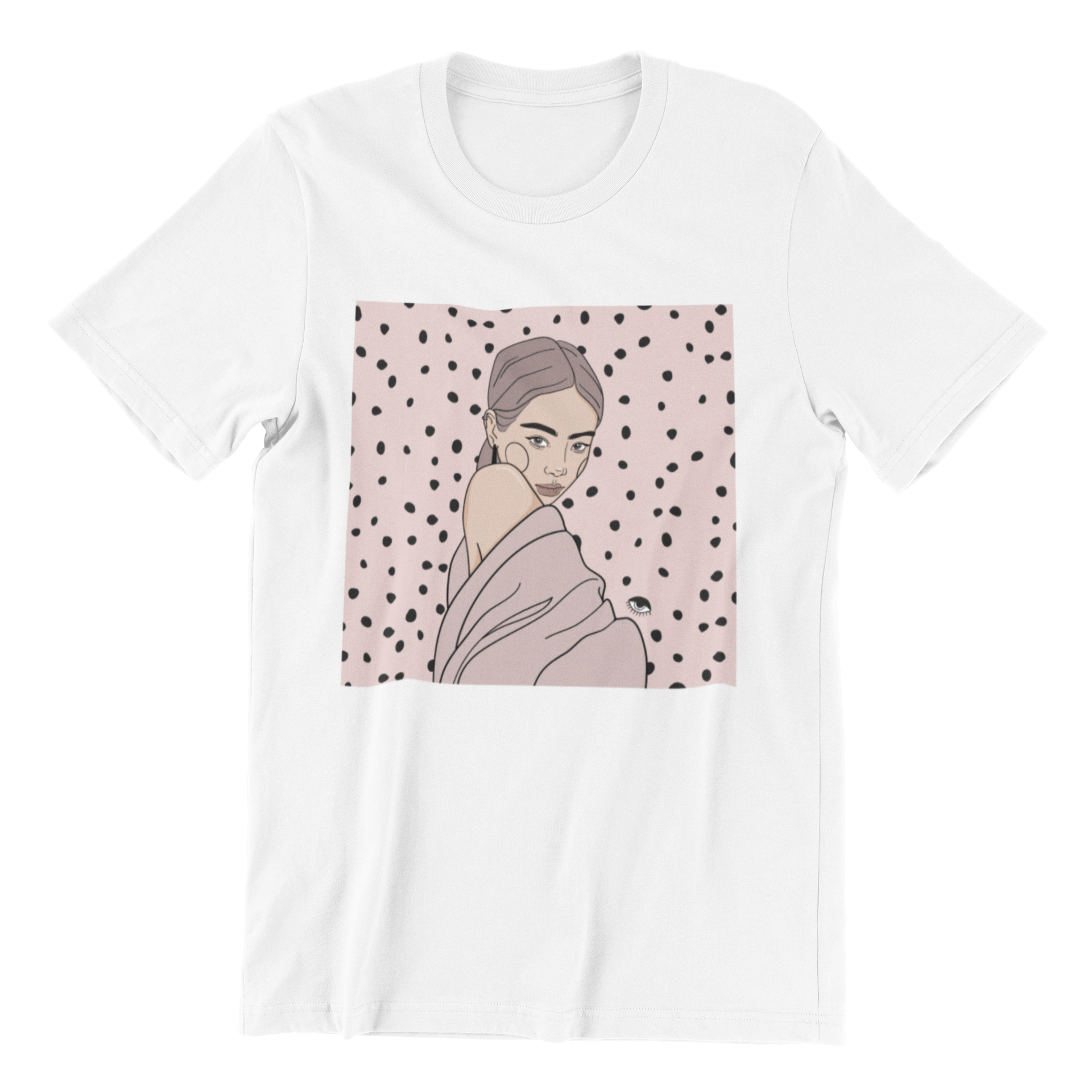 Unisex Organic Cotton T Shirt with Hand Drawn Illustration