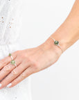 ESSENTIALS Green Amber Link Chain Bracelet