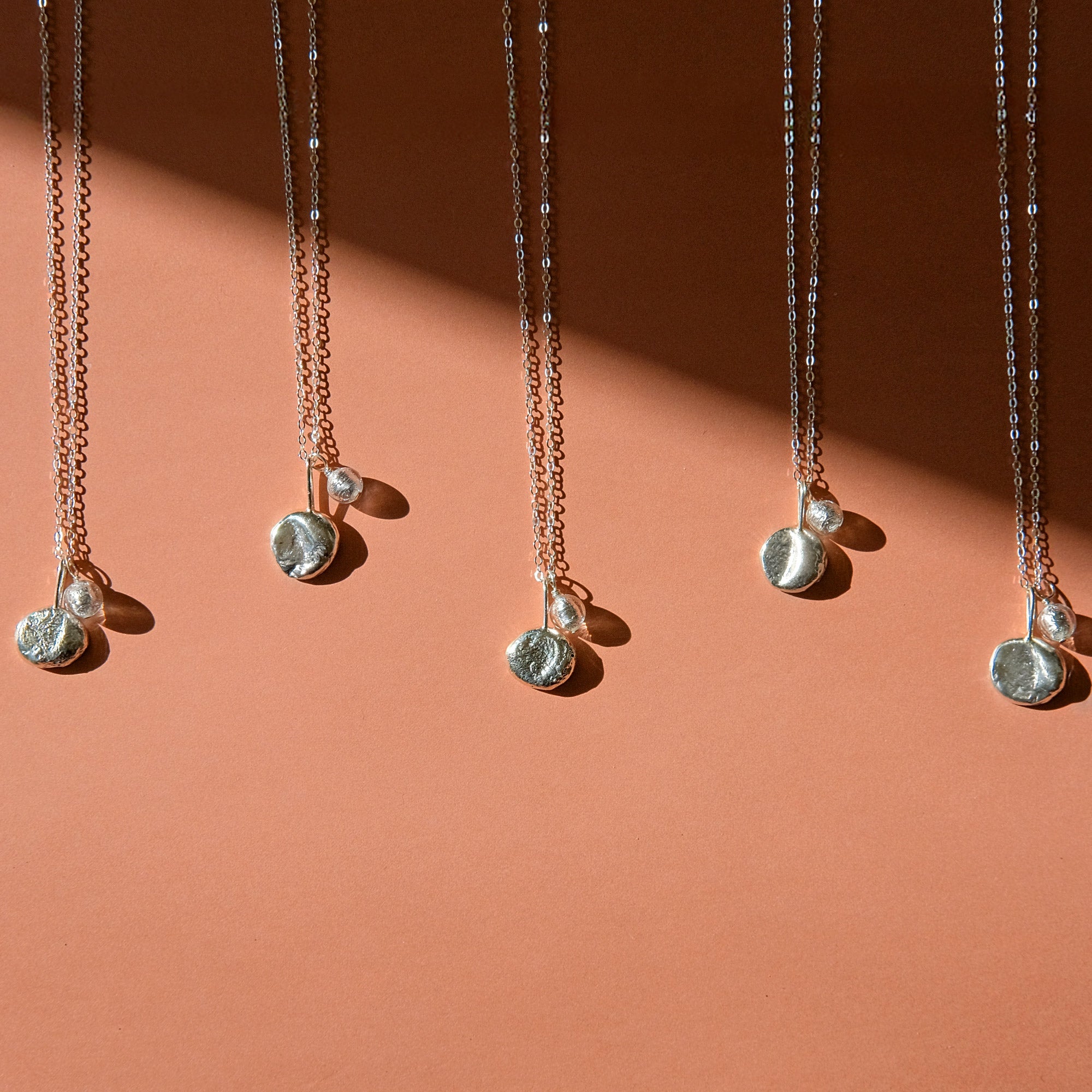 Molten Crescent Moon Necklace - Gold Vermeil