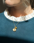 Molten Crescent Moon Necklace - Gold Vermeil
