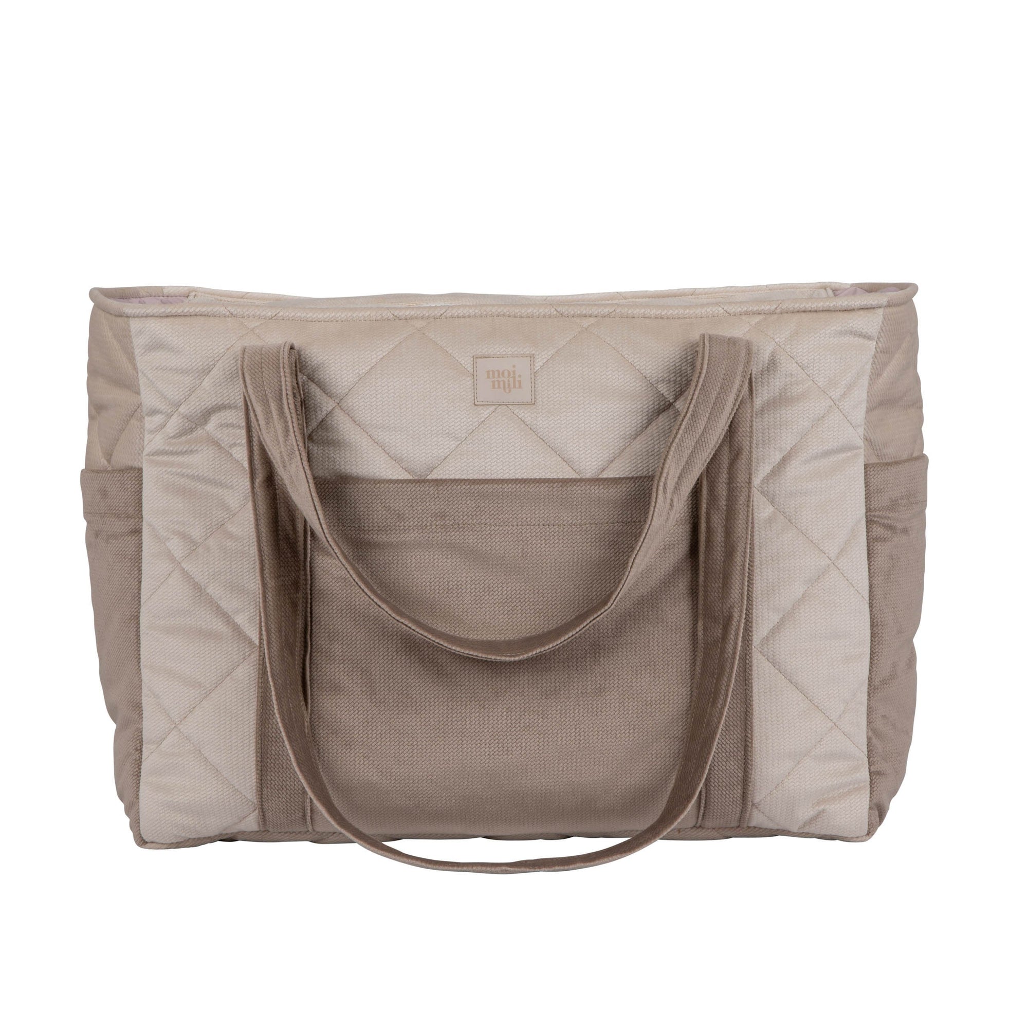 Beige Mom and Weekender Travel Bag