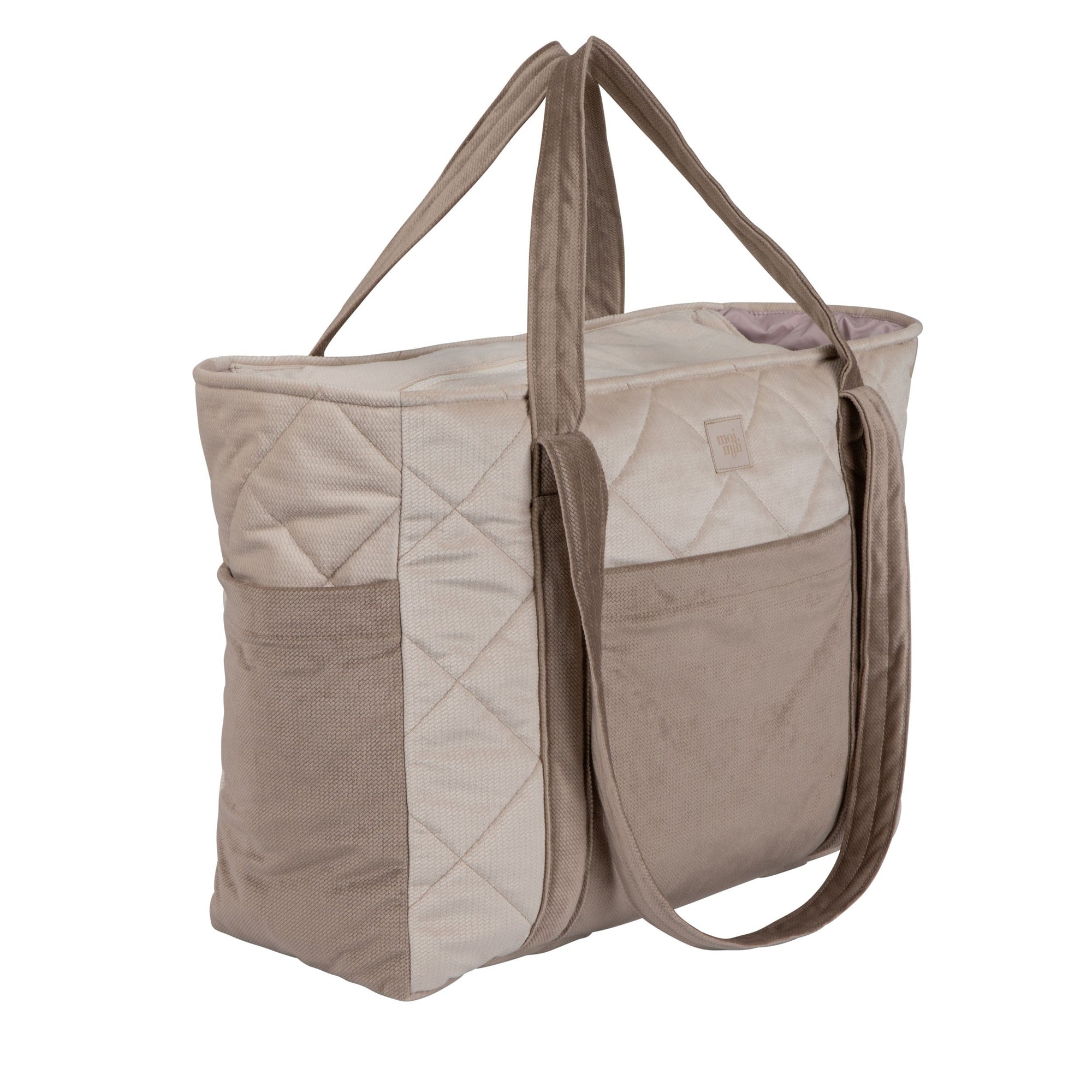 Beige Mom and Weekender Travel Bag