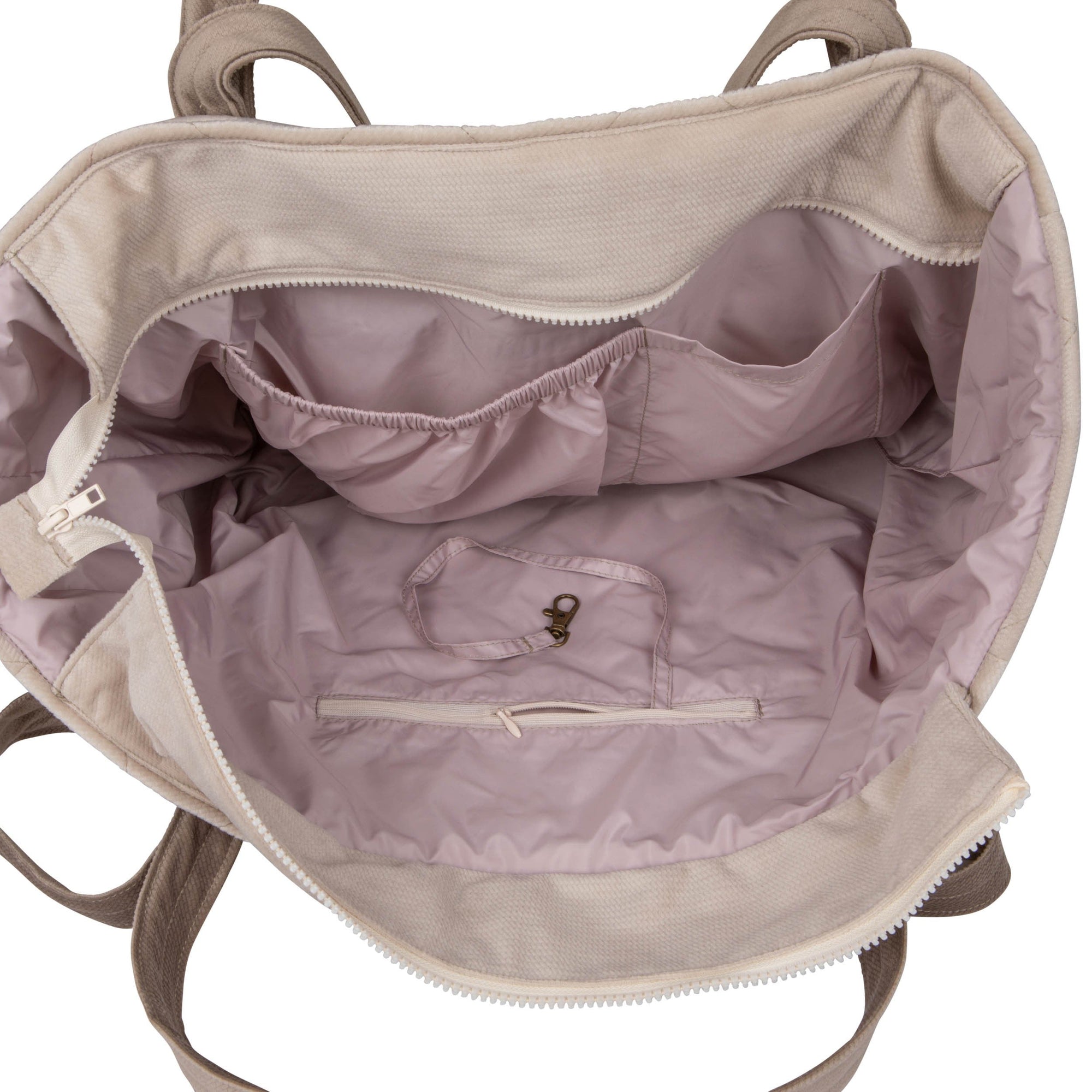 Beige Mom and Weekender Travel Bag