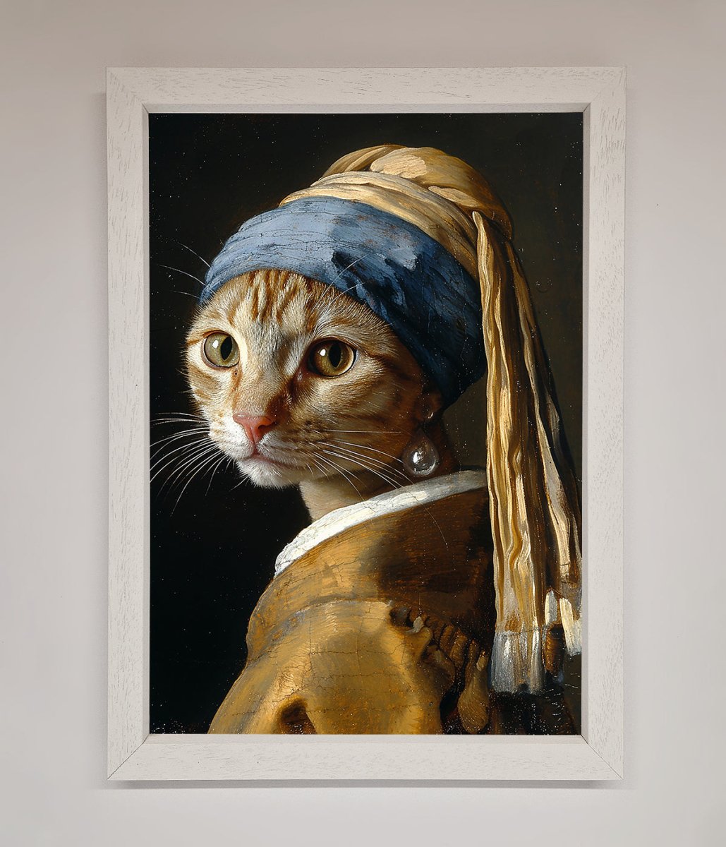Mona Lisa Cat Framed Poster