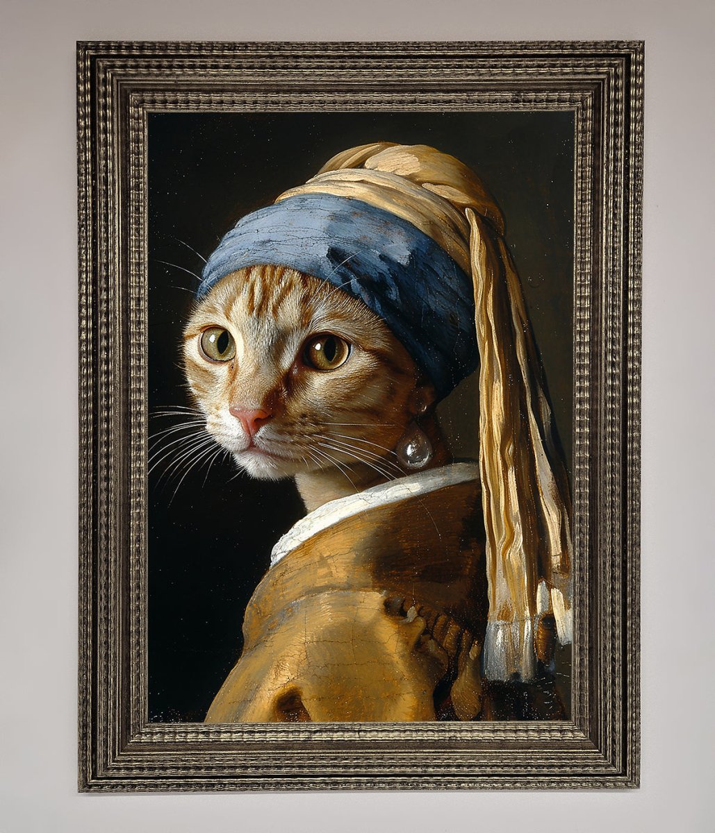 Mona Lisa Cat Framed Poster