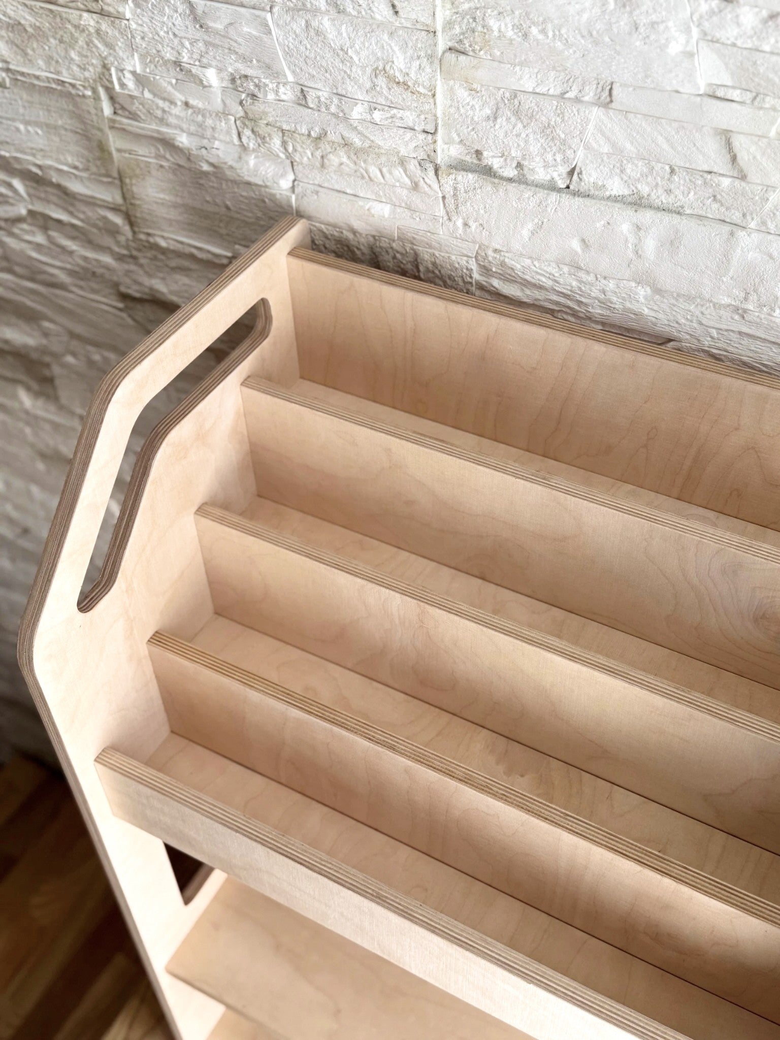 Montessori Wooden Kids Bookshelf with Toy Storage