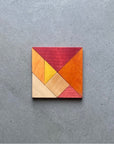 Wooden Tangram Puzzle with Travel Bag in Warm Tones