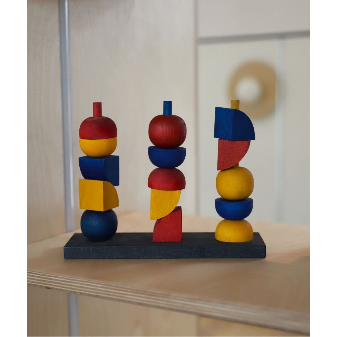 Modern Wooden Stacking Toy for Montessori Play