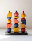 Modern Wooden Stacking Toy for Montessori Play