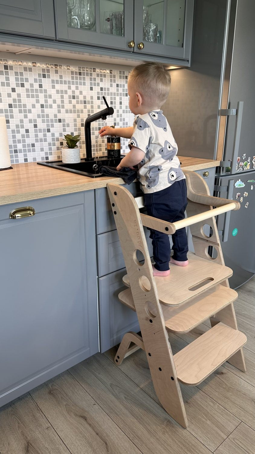 Montessori Learning Tower and High Chair Combo