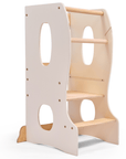 Stable Montessori Tower – Wooden Growing Chair with Cut-Out Handles – Ivory-0