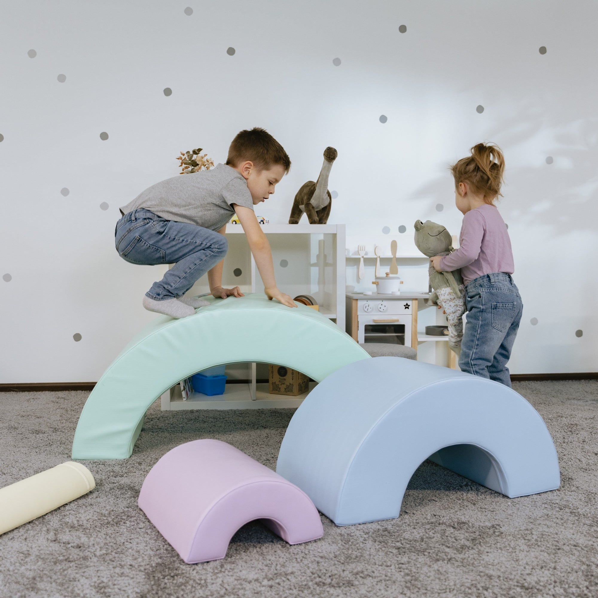Rainbow Soft Play Set for Indoor Imaginative Adventures