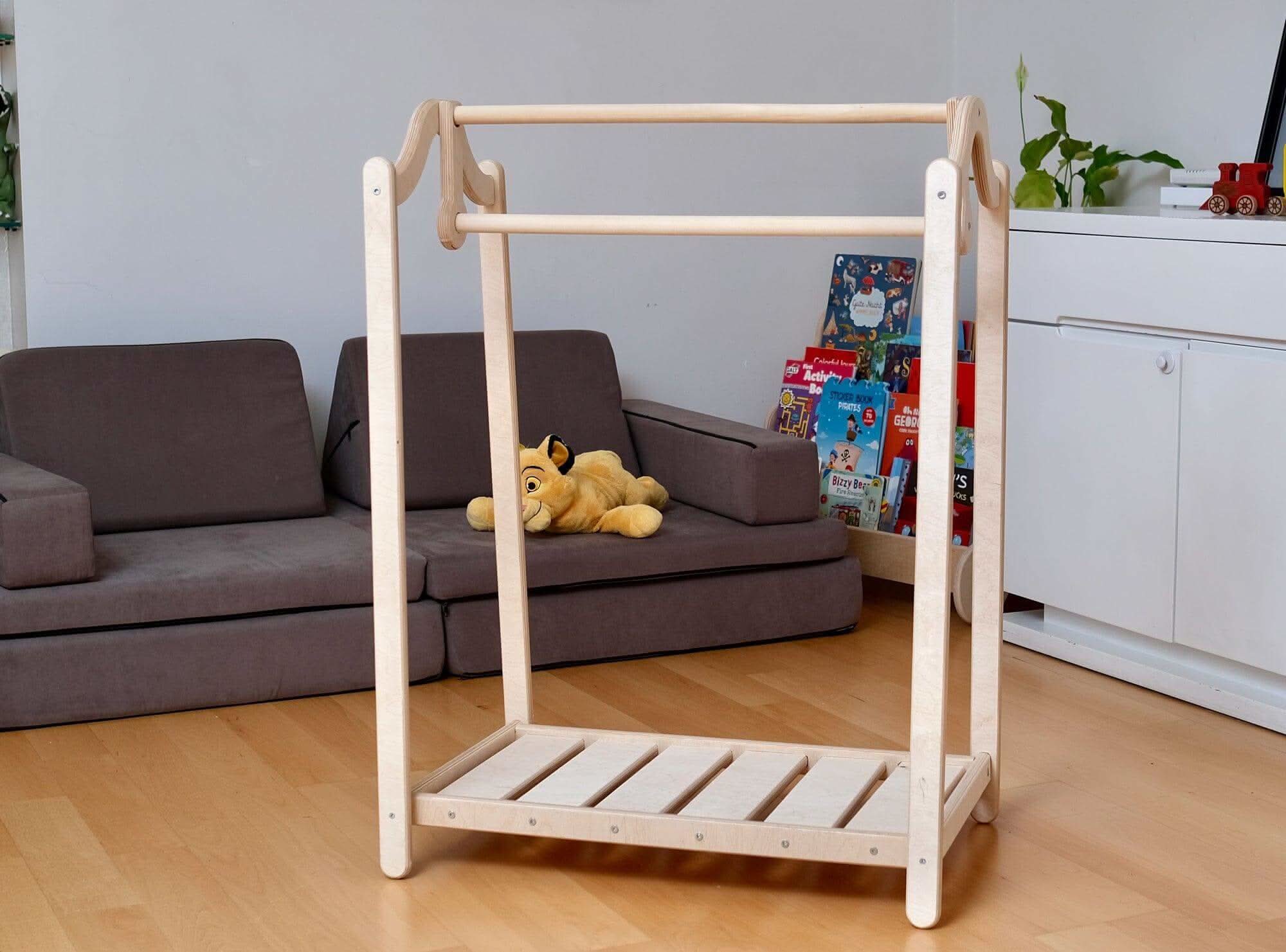 Montessori Wooden Kids Clothing Rack-3