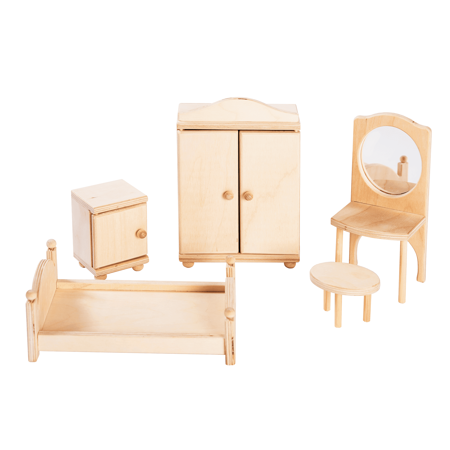Roosi Dollhouse Bedroom Furniture Set – Durable & Enchanting by ROOSI Traditional Toys at www.brixbailey.com